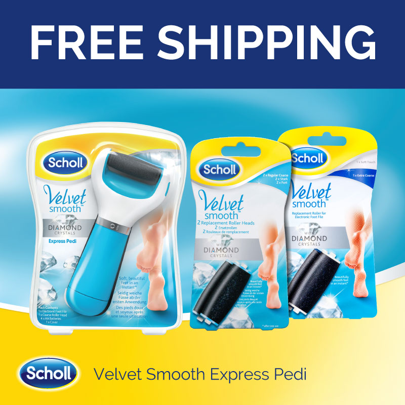 Scholl Velvet Smooth Express Pedi Blue Foot File Value Pack with 2
